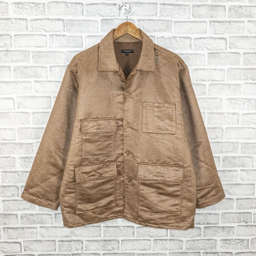 ENGINEERED GARMENTS NY BA Shirt Jacket Khaki Suede faux leather Small